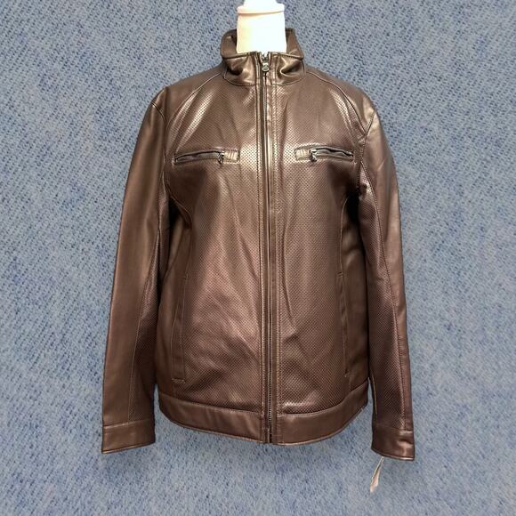 Michael Kors Other - Michael Kors Men’s Faux Leather Jacket - Espresso Brown, Size Medium NWT